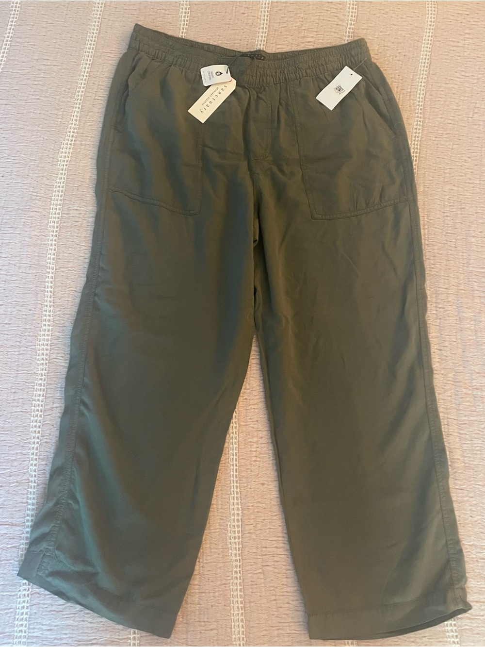 Sanctuary Standard Surplus Green Wide Leg Size XL Pull-On Pants 100% Lyocell